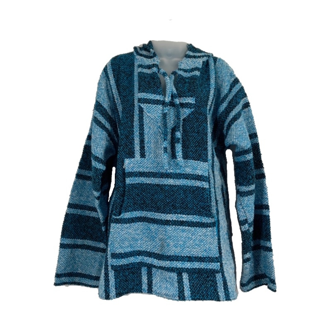 Unisex Mexican Jerga Hoodie - Baja Hoodie Sky Blue